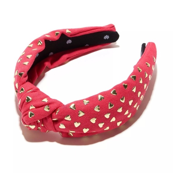 Anthro Gold Heart Studded Red Headband - Picture 4 of 16